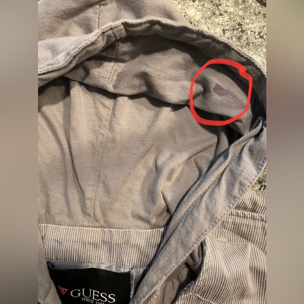 GUESS Men’s Gray Vest Zip Up Button Up Hoodie Size S - Picture 10 of 13